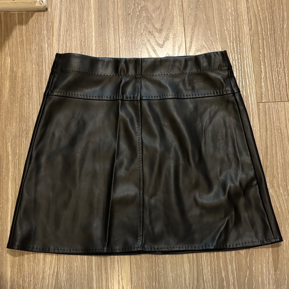 Women’s Black Faux Leather Skirt